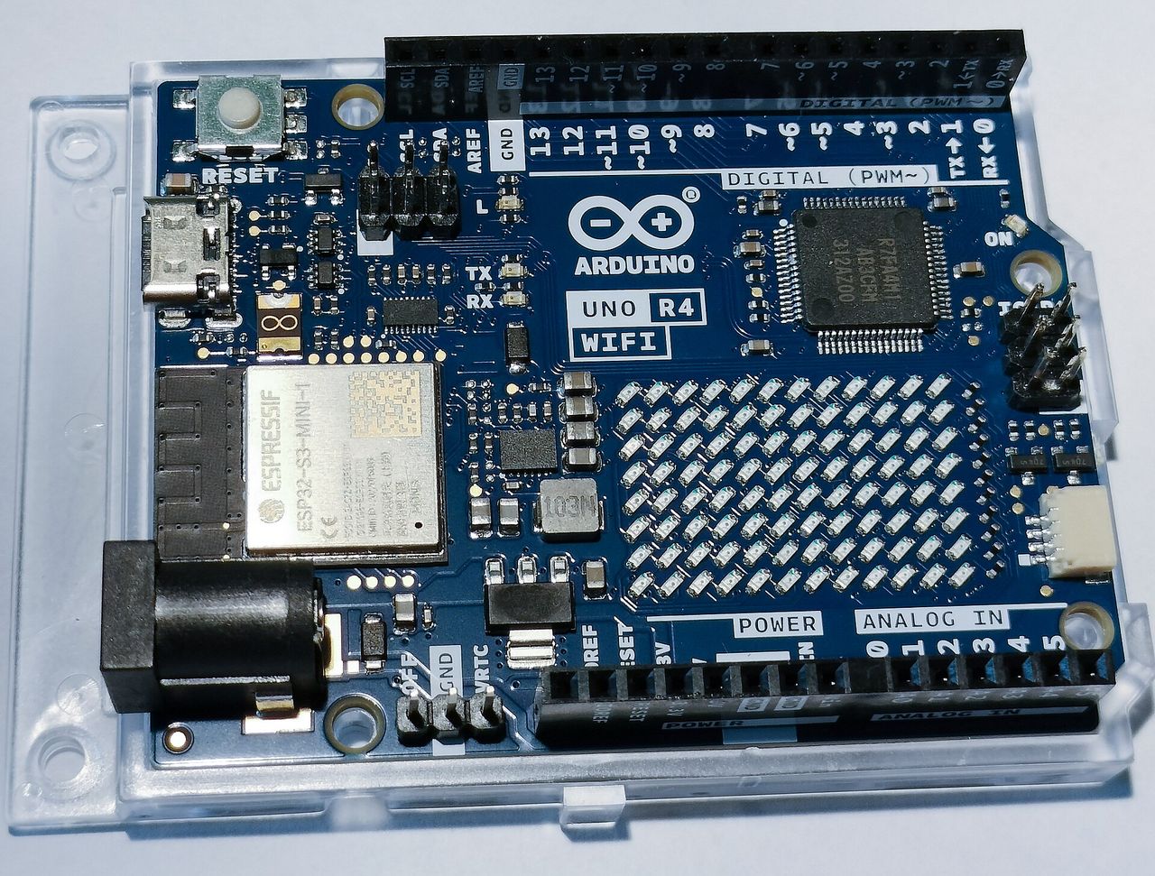 Arduino UNO R4 WiFi board for embedded systems and IoT research.
