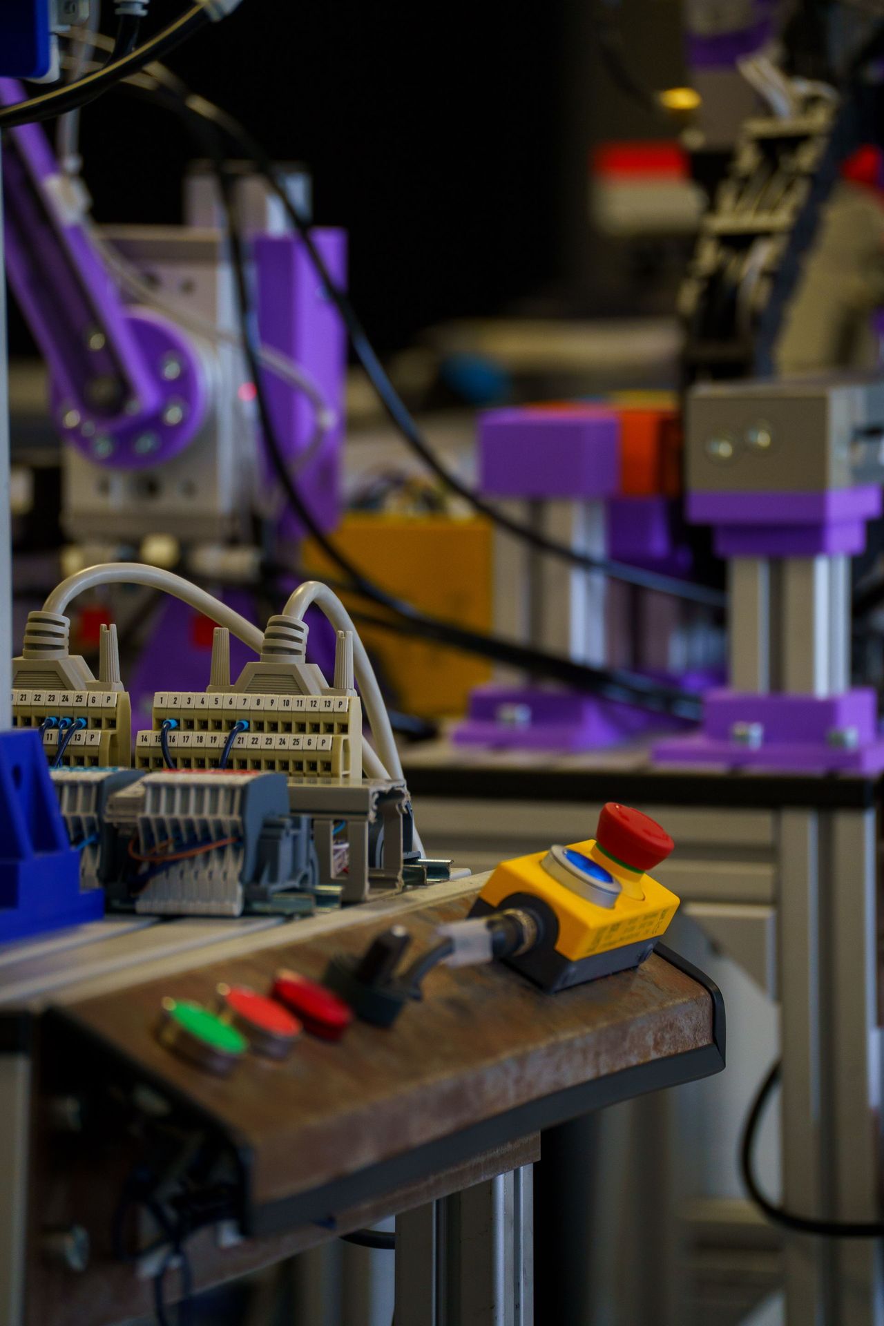 Automation equipment with a controller and machinery in an industrial setting.